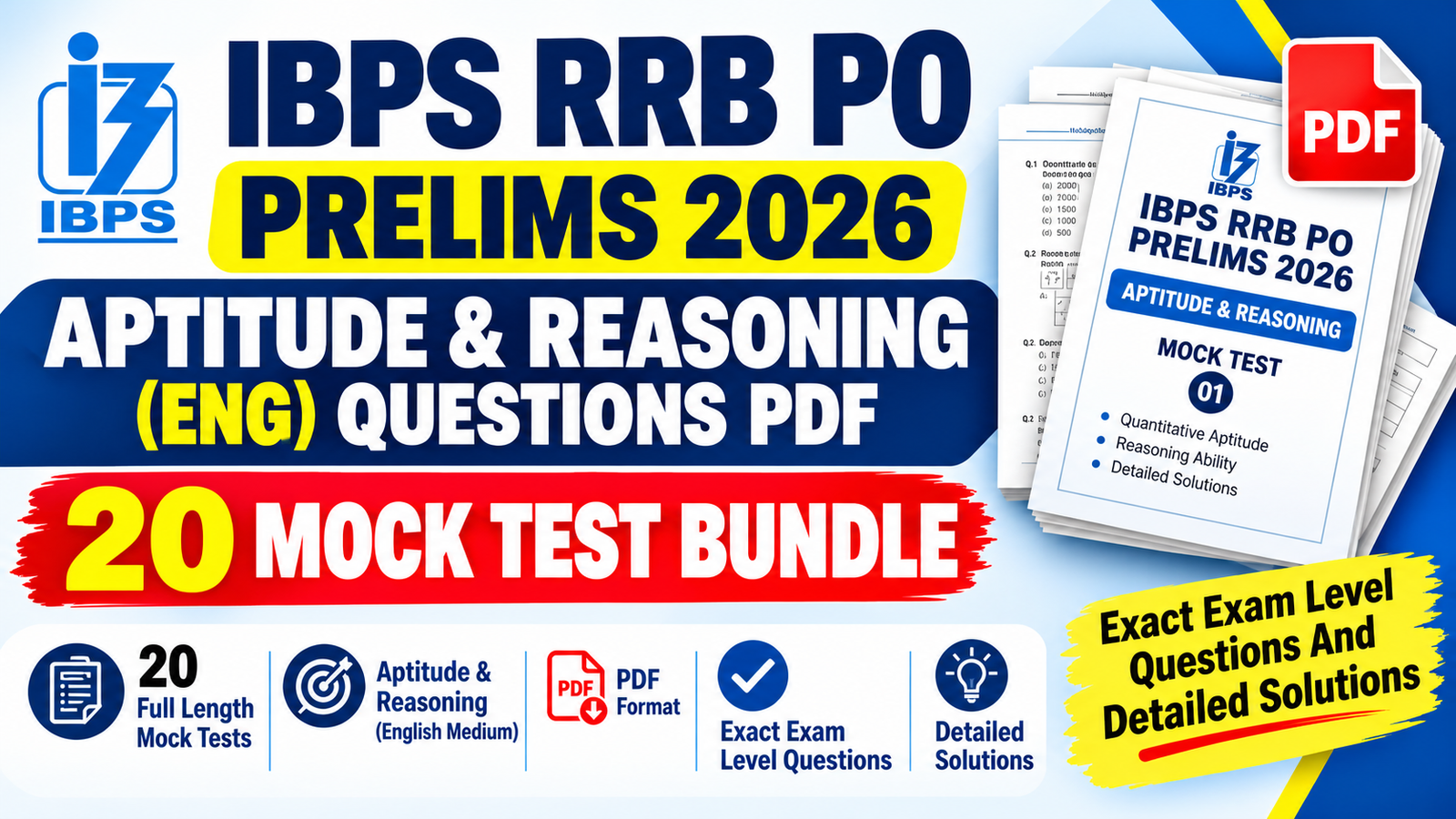 IBPS RRB PO Prelims 2026 Aptitude & Reasoning (Eng) Questions PDF